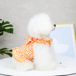 Pet Clothes, Dog Clothes, Spring and Summer Dresses, Cat Clothes, Pet Clothing, Thin Style 22 Plaid Bow Dress