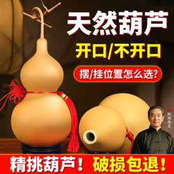 Natural Gourd Pendant, Real Gourd for Moxibustion, Chinese Knot, Auspicious Door-To-Door Design, Large Ornament for Living Room Entrance, Cultural Artifact