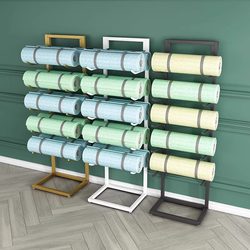 Yoga Mat Display Rack with Large Capacity for Storing Equipment, Multi-Layer Storage Rack for Yoga Mats, a Floor-Standing Storage Solution