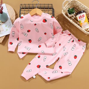 Baby pure cotton autumn clothes and long pants, all cotton boys and girls wear bottom shirt and leggings suit, Class A children's spring and autumn
