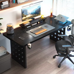 Fanchen Xinghe Lightning Cat Head Solid Wood Computer Desk Desktop Home Double Gaming Desk Simple Black Large Desk
