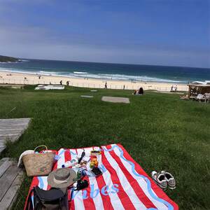 
[Romantic picnic at the seaside] Outdoor picnic mat striped moisture-proof mat portable Oxford cloth thickened waterproof and moisture-proof