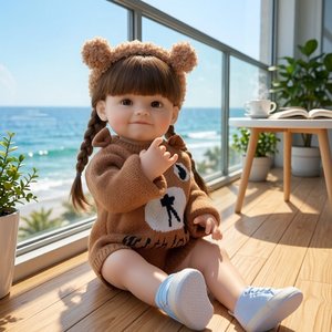 
Rebirth Doll Simulation Doll Toy Girl Baby Soft Glue Healing Intelligent Conversation Birthday Gift 55cm