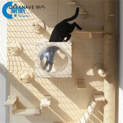 Cat Climbing Frame for Home Use, Pegboard Cat Climbing Frame, Solid Wood Cat Climbing Frame, Wall-Mounted Balcony Pegboard Cat Wall