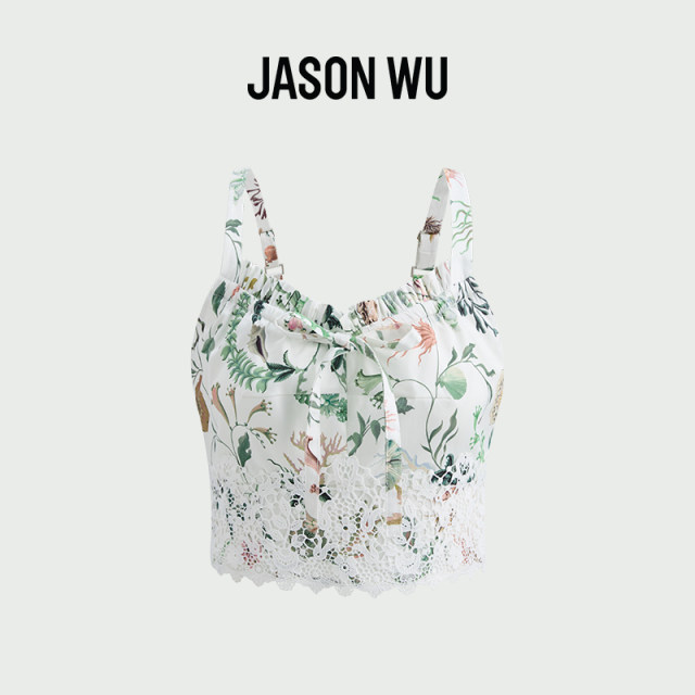 JASON WU Summer New Lace Patch Print Romantic Embroidery New Chinese Top Sling Women