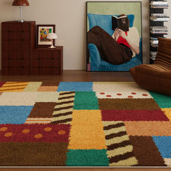 Carpet for Living Room, Dopamine Rug, Vintage Sofa, Washable and Wipeable, No-Maintenance in Winter, Plush Coffee Table Rug, Christmas American Style