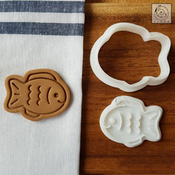 White Fox Cute Little Fish Cookie Mold Press-Type Creative Children's Cartoon American-Style Cake Decoration Baking Tool