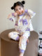 Girls' home clothes pajamas 2025 new product full-print sleeves pants girls children's cartoon cute Kuromi suit