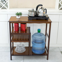 Bamboo storage rack tea set tea rack living room kitchen multi-functional storage rack large bucket rack thermos bottle rack