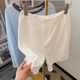 White cotton and linen suit shorts for women in summer thin high-end casual and versatile five-point pants A-line wide-leg pants ins