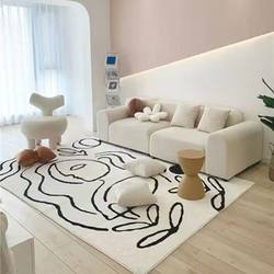 Living Room Carpet, Cream Style, Light Luxury, Simple Sofa Coffee Table Rug, Bedroom Bedside Rug, Household Non-Slip Absorbent Foot Mat