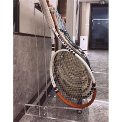 Acrylic Solid Wood Badminton Racket Rack Tennis Racket Storage Rack School Mobile Display Racket Display Rack