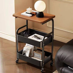 Mobile Trolley Storage Rack Floor-Standing Living Room Sofa Coffee Table Bedroom Bedside Snack Sundries Wheeled Storage Rack