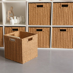 Grid Cabinet Storage Box Storage Basket Imitation Rattan Woven Frame Storage Box Bookcase Snack Miscellaneous Storage Box