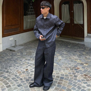 
oarism 25AW primary color denim jeans set new products for men and women loose and non-disappearing magnetic shirt jeans