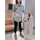 New velvet thickened long-sleeved striped shirt for women in autumn and winter, loose slim lapel cardigan versatile top
