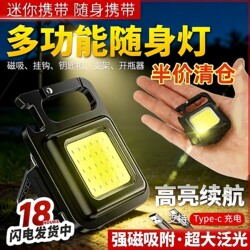 Super Bright Outdoor Mini Keychain Light Flashlight with Strong Light, Rechargeable, Small, Portable, Multi-Functional, Portable Work Led
