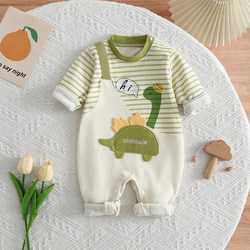 Baby Pure Cotton Spring and Autumn Jumpsuit Cartoon Little Dragon Baby Clothes Cute Autumn Newborn Outerwear Romper Crawling Suit