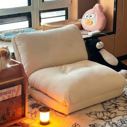 Balcony Tatami Bed, Cream-Style Living Room Foldable Single Sofa Bed, Small Apartment, Can Lie down and Sleep, Lazy Sofa