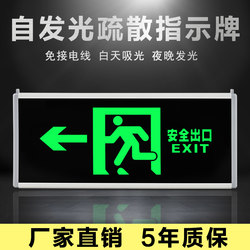 Self-Luminous Emergency Sign Evacuation Sign Light No Need for Electricity Night Light Fluorescent Super Bright Power Outage Safety Exit Sign