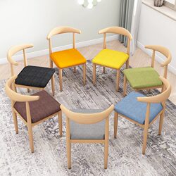 Dining Chair for Home Use, New Simple Iron Art Horn Chair, Leisure Study Stool, Imitation Solid Wood Dining Commercial Chair with Backrest