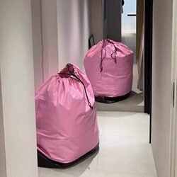 Oxford Cloth Moving Packing Quilt Storage Bag, Large Capacity Pink Sack, Sturdy and Durable Woven Bag, Waterproof and Moisture-Proof