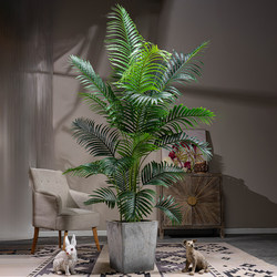 High-End Light Luxury Artificial Green Plant Areca Palm for Living Room, Simulated Fake Plant Indoor Large Tree Landscaping Potted Decoration
