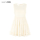 wana try sweet wood earrings vest dress small friendly knee-length skirt summer new skirt women's clothing