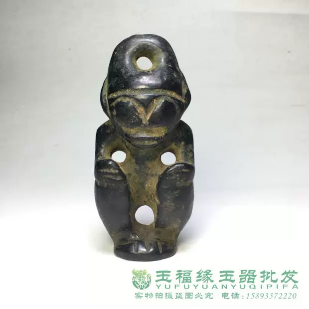 古玩雜項收藏紅山文化黑皮鐵隕石太陽神小件造型可吸磁鐵老物件-Taobao