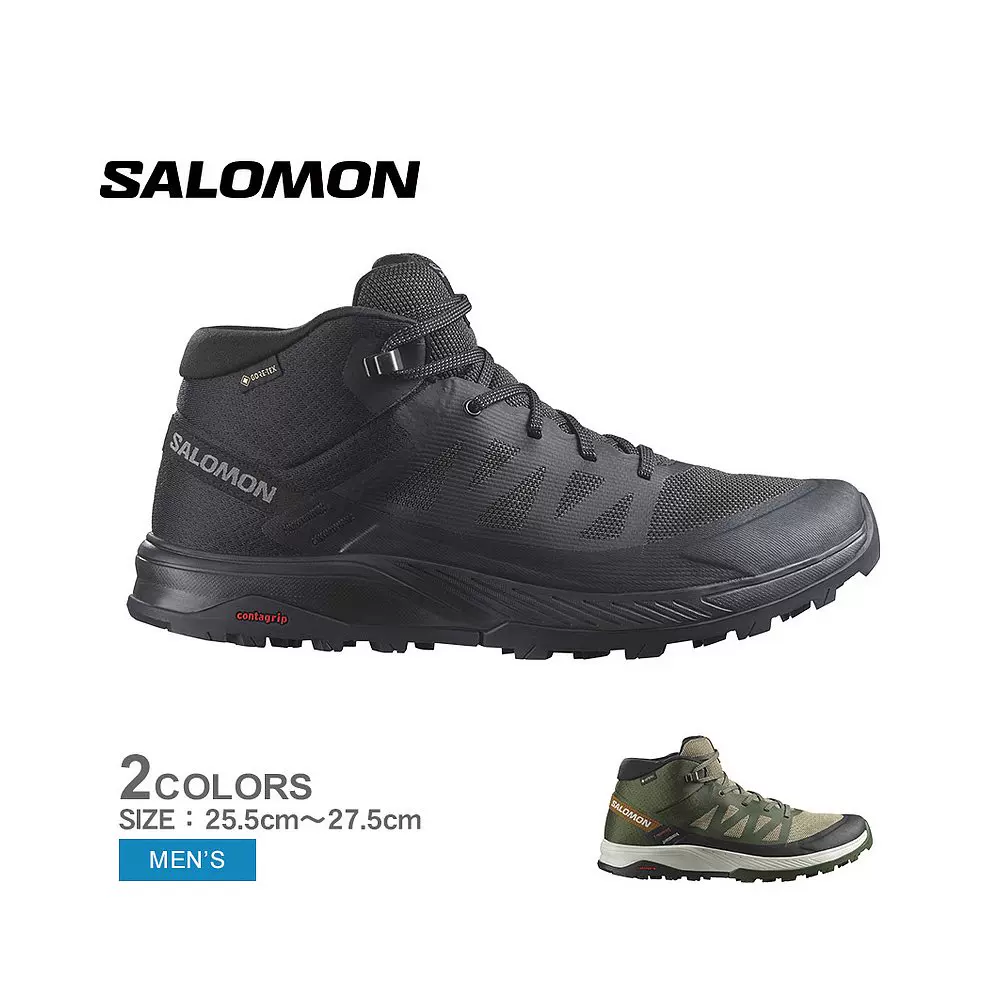 日本直邮SALOMON 登山靴男士OUTRISE MID GORE-TEX L47143500 L4-Taobao