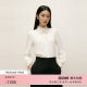 Langzi Group Lime Rhine Lacey Little Littarian Shirt Rice White Spring Half -neck Stereo Stereo Long Sleeve Jacket
