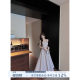 Pleasant French Sleeveless Square Neck Vest Dress Women's Summer Temperament Slim Waist Purple Long Skirt