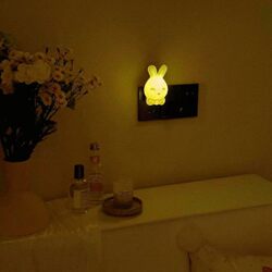 What a Cute Rabbit! Night Light for Bedroom, Sleep Light with Light Control Sensor, Eye-Friendly Plug-In Energy-Saving Lamp, Bedside Lamp