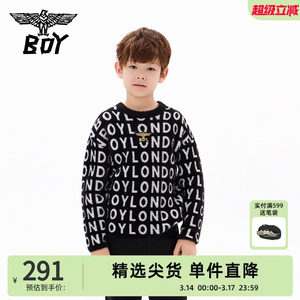 
BOY children's clothing 25 autumn new children's sweater round neck pullover full print trendy knitted sweater for boys and girls parent-child clothing