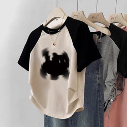 Girls' Summer Cotton Raglan Short-Sleeve T-Shirt, Summer 2026 New Style, Big Kids' Undershirt, Little Girls' Top