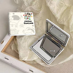 Crayon Shin-Chan Folding Small Mirror, Portable Mini Handheld Makeup Mirror, Double-Sided with a High-End Feel