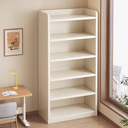 All-Solid Wood Bookshelf Integrated Wall-Mounted Floor-Standing Storage Rack for Home Use, Children's Storage Cabinet, Student Multi-Layer Bookcase