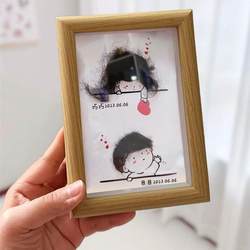 Twin baby fetal hair diy souvenir newborn baby fetal hair storage box brother and sister souvenirs