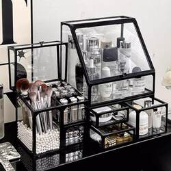 Cosmetics Storage Box Desktop High-End Dressing Table Dust-Proof Cabinet Box Skin Care Product Lipstick Shelf Perfume Storage Rack