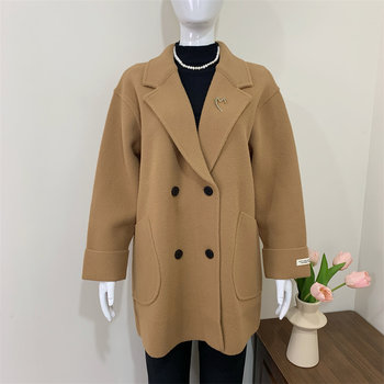 
Mother's autumn and winter double-sided woolen loose coat for women