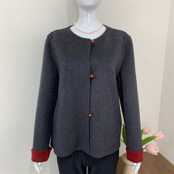 
Mom's spring and autumn wool fashionable noble coat coat