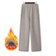Mom plus velvet thickened straight pants 2025 autumn and winter hottest middle-aged and elderly women's pants elastic waist versatile cashmere fashion