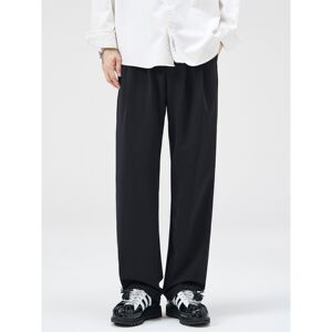 Wuyibai Summer Thin New Style Boys' Loose Ice Silk Drape Black Casual Suit Pants Men's Versatile Straight Pants