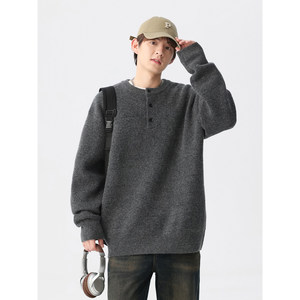 
Wuyibai Spring and Autumn 2026 New Boys American Lazy Loose Knitted Sweater Men's Couple Jacket