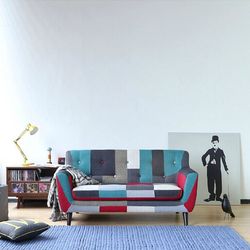 Fashionable new fabric sofa, modern small apartment chair, color cafe, study room, solid wood sofa