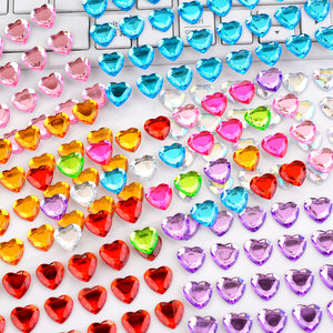 
Colorful love crystal gem 3d three-dimensional diamond sticker children girl face makeup performance decoration sticker