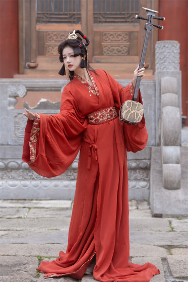Qianting Ji original Hanfu [Huahua] Female Warring States Power Robe Followed Tail Tail Naoki Robe Large Map Daily Nanta