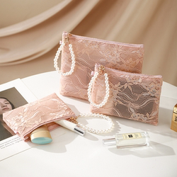 New Portable Cosmetic Storage Bag, Women's Travel Toiletry Bag, Lace Cosmetic Bag, Niche Skin Care Product Storage Bag
