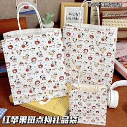 ins Red Apple Dalmatian Gift Bag Large Gift Packaging Bag Hand-Held Paper Bag Thickened Kraft Paper Storage Bag