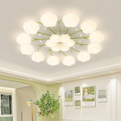 Ceiling Lamp 2026 Model Flower Design Super Bright Living Room Main Light French Cream Style Modern Simple Light Luxury Elegant Whole House Lighting